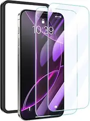 MINSLIS Screen Protector for iPhone 16 Pro 6.3-Inch, Anti-Scratch Resistant Tempered Glass Film with Easy Installation Tool, Case-Friendly, HD Clear, 2-Pack