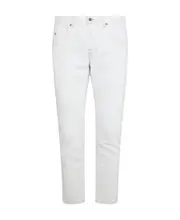 Gucci Logo Patch Tapered Leg Denim Jeans 34 White