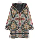Norwegian Cotton Cozy Hooded Jacket Icelandic Coral Floral Cloak Coat Bohemian