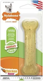 Nylabone FlexiChew Dental Bone Regular Size Chicken Flavored Dog Toy - 5 Pack