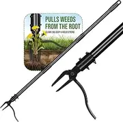 1.2M Weed Puller Tool, Stand Up Weed Puller Tool with 4 Claws with Foot Pedal Heavy Duty Thick and Thick Long Handle Garden Weeding Tool,Easily Remove Weeds Without Bending Pulling or Kneeling