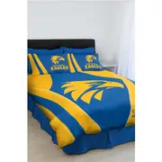 West Coast Eagles AFL QUEEN Bed Quilt Doona Duvet Cover and Pillow Cases Set