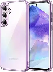 [JETech] Case for Samsung Galaxy A55 5G, Non-Yellowing Shockproof Bumper Protective Phone Cover, Anti-Scratch Hard PC Back (Purple)