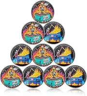 CHURYUML 10Pcs Dumpster Fire Challenge Coin Desk Accessories Hilarious Motivational Token Funny Inspirational Office Gifts for Coworkers Colleagues Men Women Unique Workplace Memorabilia
