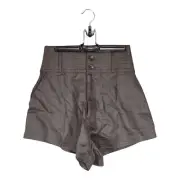 Revolve Acacia Collin Linen Shorts High Rise Carob Brown Women's Small