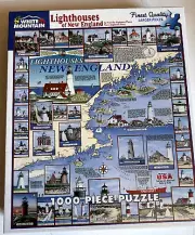 Lighthouses of New England White Mountain 1000 Piece Jigsaw Puzzle 24" x 30”