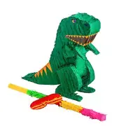 Green Dinosaur Pinata with Stick & Blindfold Kids Birthday Party Wedding Toy