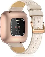 [Tuocal] Leather Strap Compatible with Fitbit Versa 2 Wristband Fitbit Versa Bracelet Leather Soft Replacement Strap for Fitbit Versa/Fitbit Versa 2 Women Men