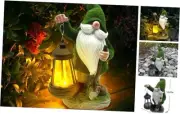 Solar Gnome Outdoor Garden Statue,Waterproof LED Solar Lights Outdoor