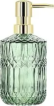 YunNasi Glass Soap Dispenser with Pump, Refillable Liquid Hand Soap Dish Soap Dispenser for Bathroom Counter, Kitchen Sink (Green)
