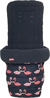 Cosatto Universal Footmuff – Cosy Toes, All Season Luxury Quilted Pram, Pushchair, Stroller Liner, Washable, with Kangaroo Pouch for Hands (Pretty Flamingo)