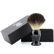 Medium Size Pure Black Badger Hair Shaving Brush for Men - Perfect Gift for Men