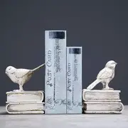 Home Decorative White Birds & Books Vintage Design Resin Bookshelf