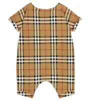 [Burberry Kids] Burberry Kids Baby Burberry Check cotton-blend playsuit M 12 beige