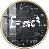 在飛比找蝦皮商城精選優惠-12 英寸 E=mc2 數學公式極客木質圓形掛鐘 - 相關理