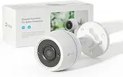 EZVIZ Outdoor Camera Colour Night Vision, CCTV System Wi-Fi Home Security Camera, Strobe Light, 1080P FHD, Motion Detection, IP67 Waterproof, 256GB SD Card/Cloud Storage, Alexa/Google (C3TN)