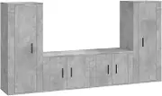 4 Piece TV Cabinet Set - Modern TV Stand for Living Room, Sturdy Engineered Wood with Concrete Grey Finish, Space Saving Storage Unit for TVs up to 65 Inches