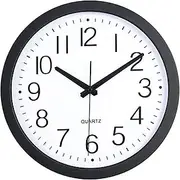 Waterproof Outdoor Clock Garden Clocks, 12 Inches Silent Outdoor Wall Clock Metal Outdoor Clocks Battery Operated Outside Clocks for Patio and Home Black