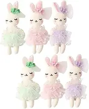 Parliky 6pcs Plush Rabbit Headband Accessories DIY Cute Stuffed Animal Hair Ties for Boy Girl Soft Comfortable Rabbit Ornaments for Creative Crafts