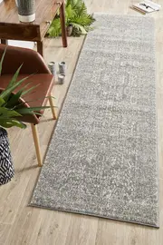 Summon Homage Grey Transitional Runner Rug