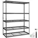 VEVOR Storage Shelving Unit, 5-Tier Adjustable, 2000 lbs Capacity, Heavy Duty Garage Shelves Metal Organizer Wire Rack, Black, 152.4 L x 61 W x 198.1