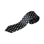 Mens Black & White Polka Dot 5Cm Skinny Neck Tie