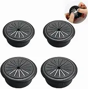 4PCS Flexible Desk Grommet,50mm/2 inch Grommet Aperture,Data Cable Storage and Sorting Tools,Wire Cord Grommets Hole Cover,for Office PC Organizer Desk (Black)