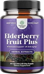 Black Elderberry Capsules Antioxidant Supplement - Immune Support Anti Aging Sambucus Elderberry Extract Skin Supplement with Skin Vitamins - Elderberry Supplement and Immune System Support Supplement