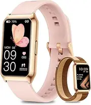 Fitoncloud Women's Smartwatch, 1.47 Inch Fitness Tracker with Heart Rate, SpO2, Sleep Monitor, 25 Sports Modes, Activity Tracker, Message Whatsapp, Waterproof IP68 Fitness Watch for iOS Android, Pink
