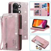 OnePlus Nord 3 Wallet Case,Leather Zipper Flip Card Case For OnePlus Nord 3