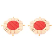 2x Bigjigs Rail 8-Way Turntable 14.5cm Railway Track Accessory Kids Wood Toy 3y+