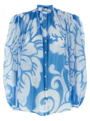 [Etro] Etro-Floral Shirt Camicie Celeste-Donna 46IT Light Blue