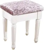 Footstool Dressing Table White Vanity Makeup Piano with Solid Wood Legs Makeup Bench with Padded Seat Upholstered Chairs (Color : White Velvet Size : 2pcs)