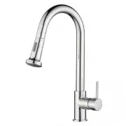 Round Pull Out Spray Kitchen Mixer Tap - Chrome
