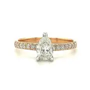 1.01ctw Pear Shape Diamond ring GIA Certified I Color VS1 Clarity