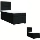 Box Spring Bed with Mattress Bedstead Single Bed Black King Single Fabric vidaXL
