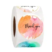 500 Pcs/roll Thank You Stickers Cute Pink Gold Labels For Small Business Or Wedding Gift Decor Sticker Stationery Supplies