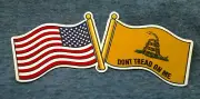 US FLAG DON'T TREAD ON ME (SMALL 6" Wide) Pro-Gun Pro-Trump Window Sticker GC