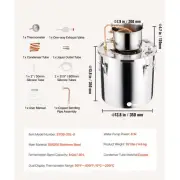 8 Gallon Stainless Steel Moonshine Still Distillation Kit for Home Brewing