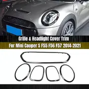 For Mini Cooper S F55 F56 F57 2014-2021 Grille+Headlight+Taillight Frame Trim (for: Mini)