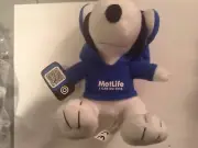Met Life Peanuts Snoopy w/ Ipod & Headphones 6" Plush Beagle in Blue Hoodie NEW