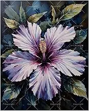 TAOPAOLAB Purple Hibiscus Paint by Numbers Kit for Adults – DIY Tropical Flower and Leaves Painting on Canvas 16x20In, Acrylic Paint Set, Suitable for Beginners, Art for Home Decoration or Gifts