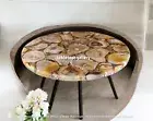 24" Brown AgateKitchen Balcony Tea Table Modern Cafeteria Hotel Furniture Decors