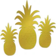 Gold Foil Pineapple Silhouettes (Pack of 3)