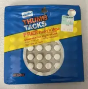 Vintage AmTac Thumb Tacks 62 Pack White No. 329 Unopened Package New Old Stock