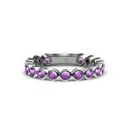 TriJewels Amethyst Women Eternity Wedding Stackable Band Ring 14K Gold JP:13964