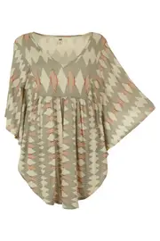Printed Flutter Sleeve Top--JAG-JS28389