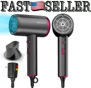 PRITECH 1875W Ionic Hair Dryer with Cool/Hot Settings & Nozzle for Salon Use