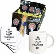 3dRose cgb_157757_1 Keep Calm Carry on Programming Coding-Programmer Job Fun Funny Humor-Coffee Gift Basket, Multicolor
