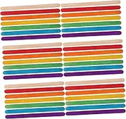 OFFIGAM 200Pcs Jumbo Colored Craft Sticks Durable Wooden Rainbow Popsicle Sticks for DIY Art Projects Classroom Supplies and Creative Activities for Imaginative Fun